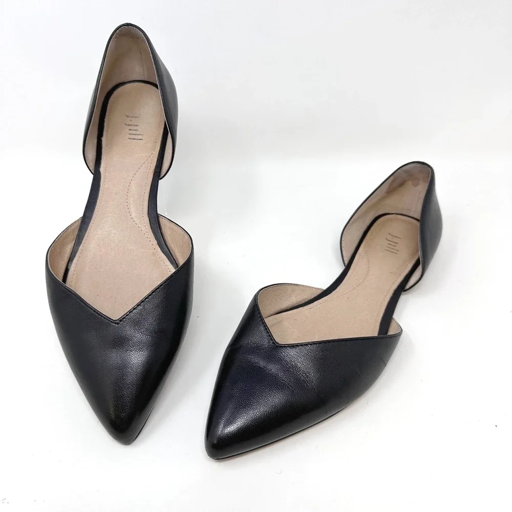 J. Jill Mirabelle Dorsay Flats Leather‎ Black Size 7.5